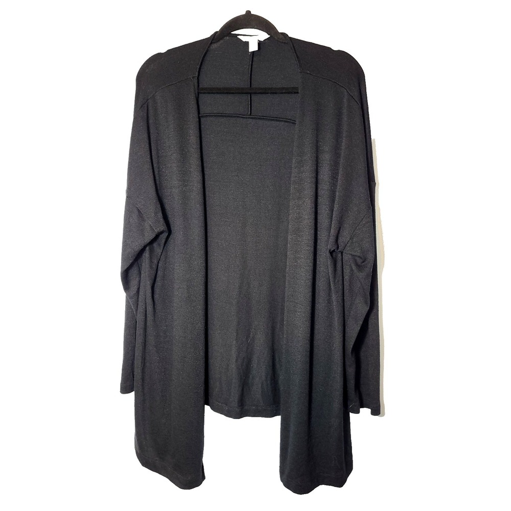 Boutique Black Lightweight Open‎ Cardigan High/Low Hem Size 1X Bohemian Career